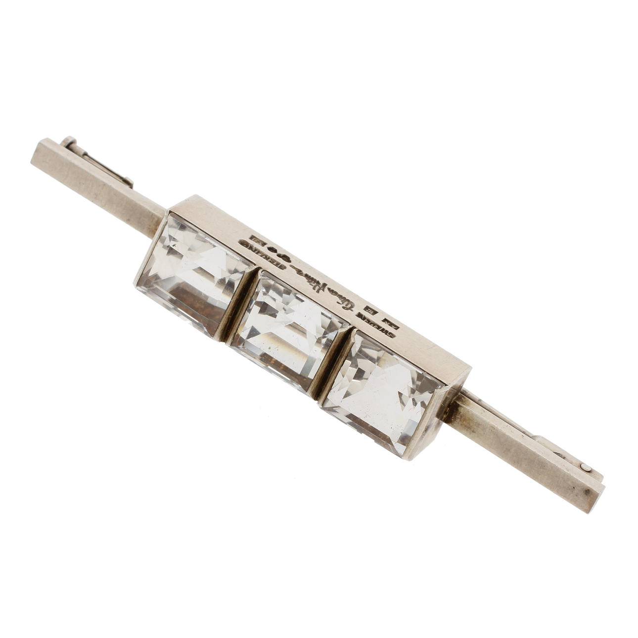 WIWEN NILSSON (1897 - 1974). Brosch, sterling silver och bergkristall, Lund 1949.