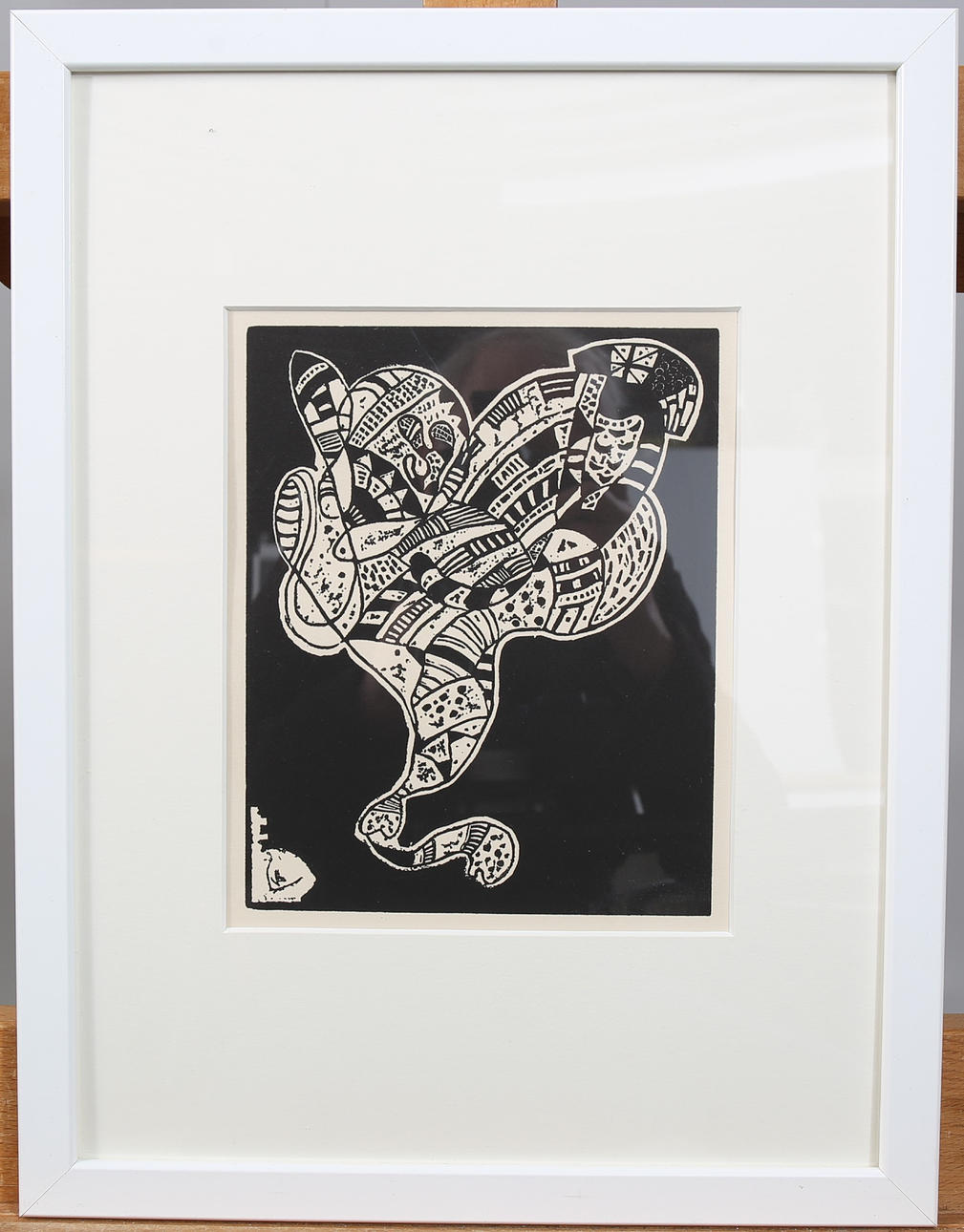 WASSILY KANDINSKY. Woodcut, signed on the log.