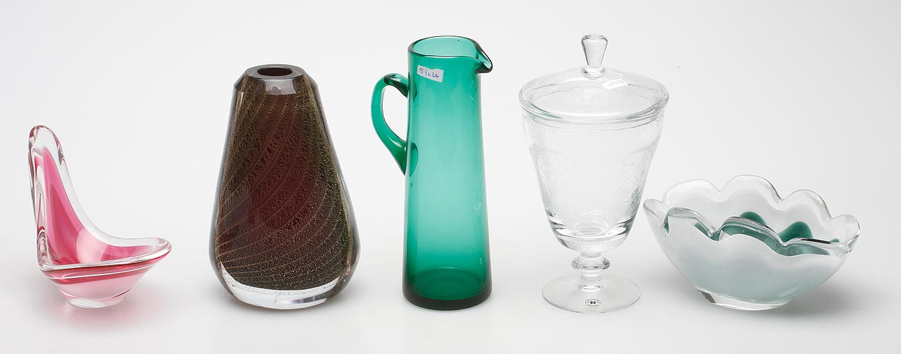 GLASFÖRMÅL, 5 delar, bl.a. Reijmyre.