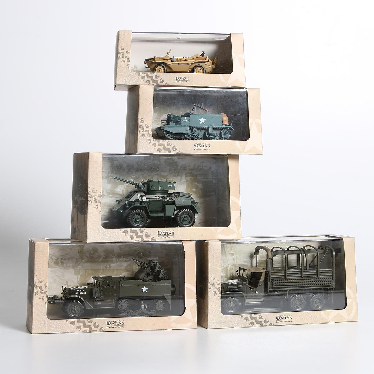 MILITÄRFORDON, 5 st, Atlas Edition.
