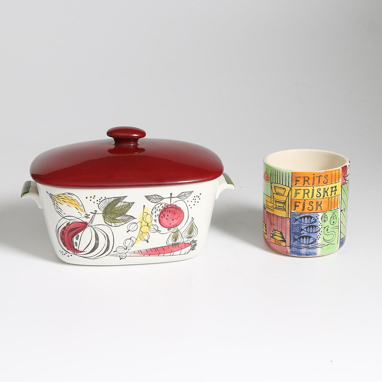 KAROTT och BURK, porslin, "Verdura", Rörstrand samt "Vår lilla stad" JIE.