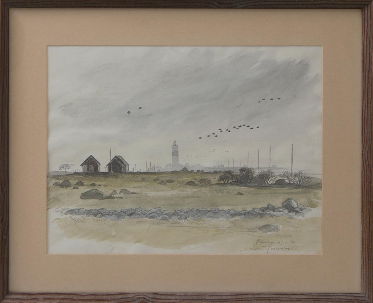 LARS JONSSON. AKVARELL på papper, signerad, 1900-tal.