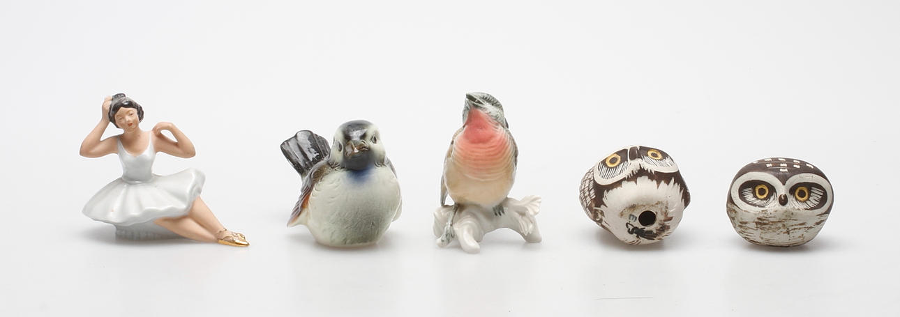 FIGURINER, 5 st, porslin, bl.a. Karl Ens, Gustavsberg, Goebel.