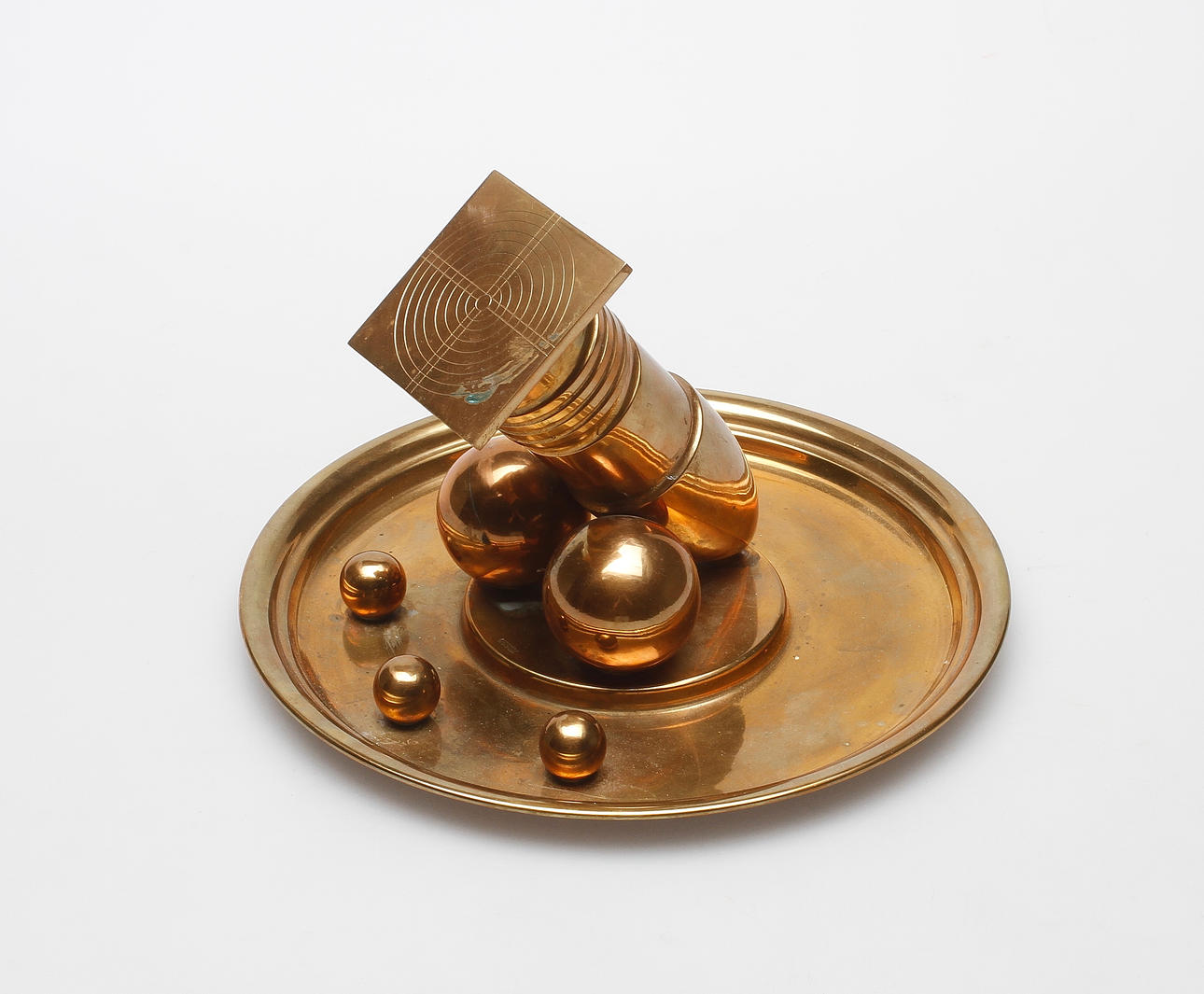 SKRIVBORDSUPPSATS, mässing, Gusum Bruk, 1900-tal.