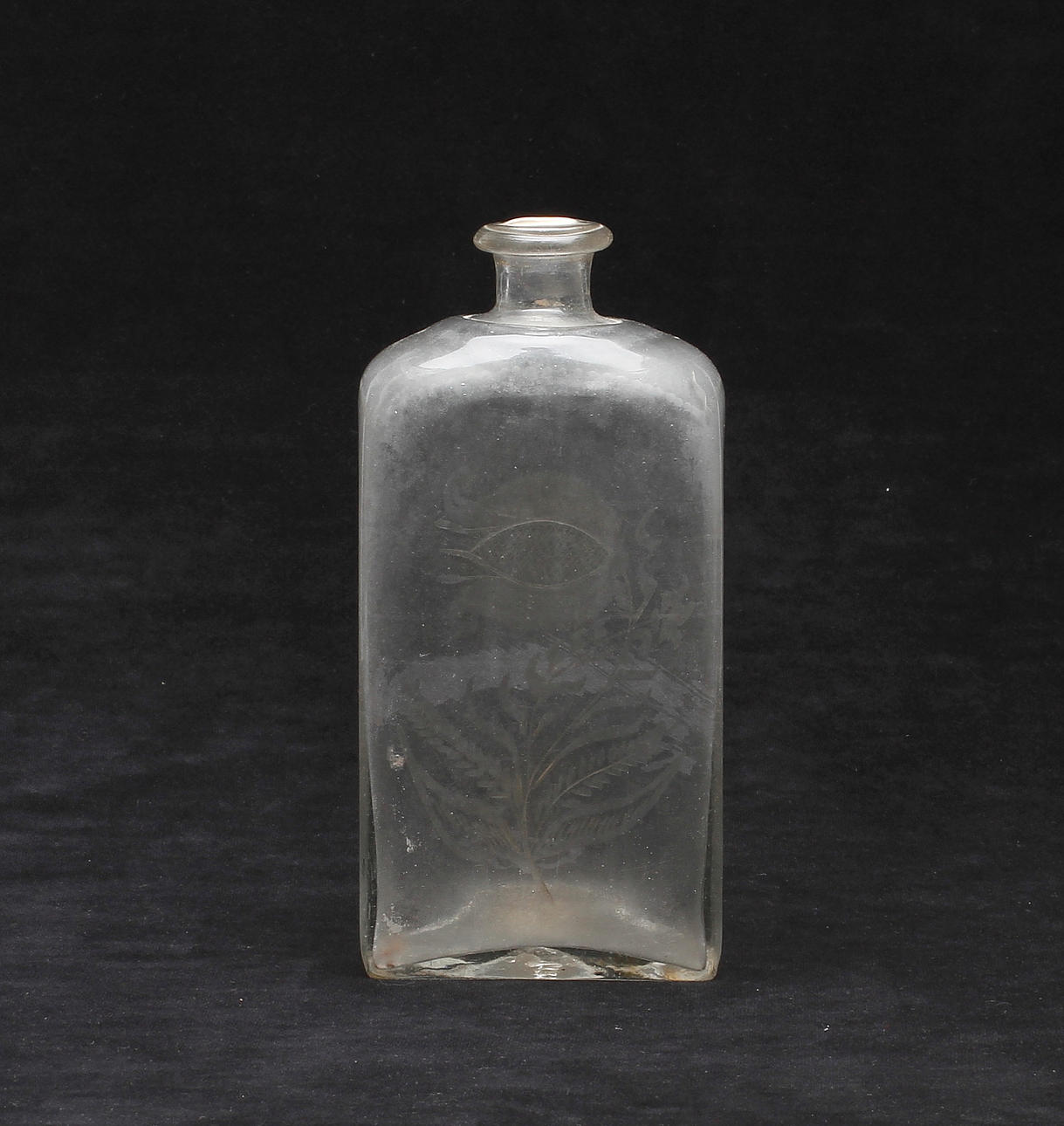 FLASKA, glas, möjligtvis Cedersbergs glasbruk, 1800-tal.