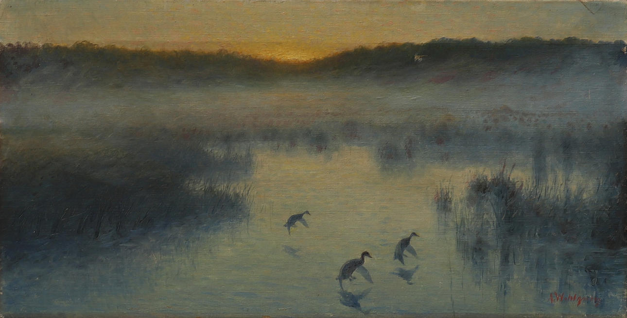 ANDERS WAHLGREN. "FALLING DUCKS, LATE SUMMER FIELD EVENING".