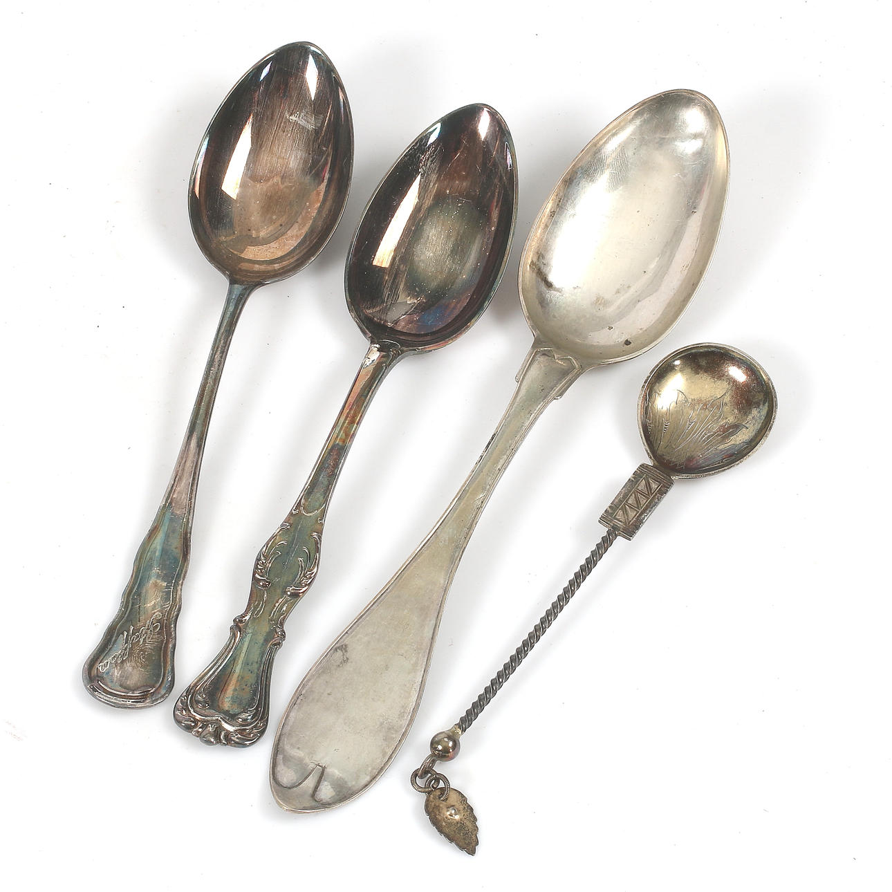 SPOONS, 4 pcs, silver, i.a. Anders Johan Lignell (1806-1824), 1814.