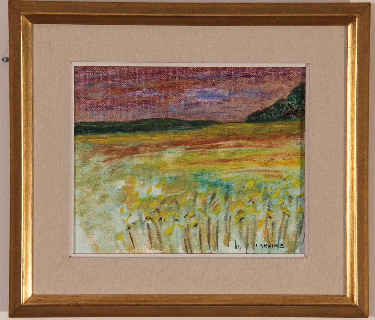 ULLA ARWINGE. Olja på duk, "Sörmlands ängar 1", signerad.