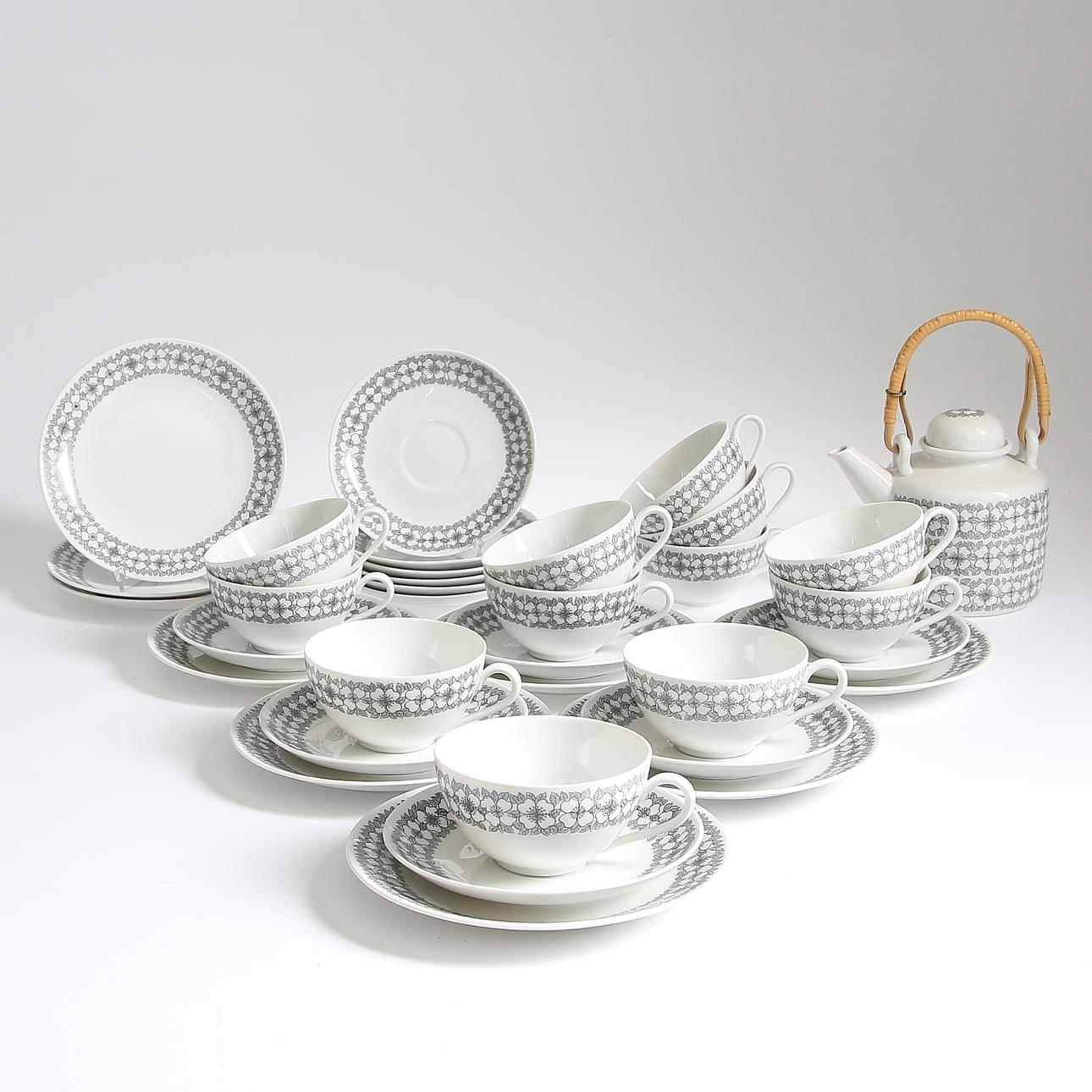 TESERVIS, 34 delar, "Mimosa" Rörstrand. 1900-talets andra hälft.