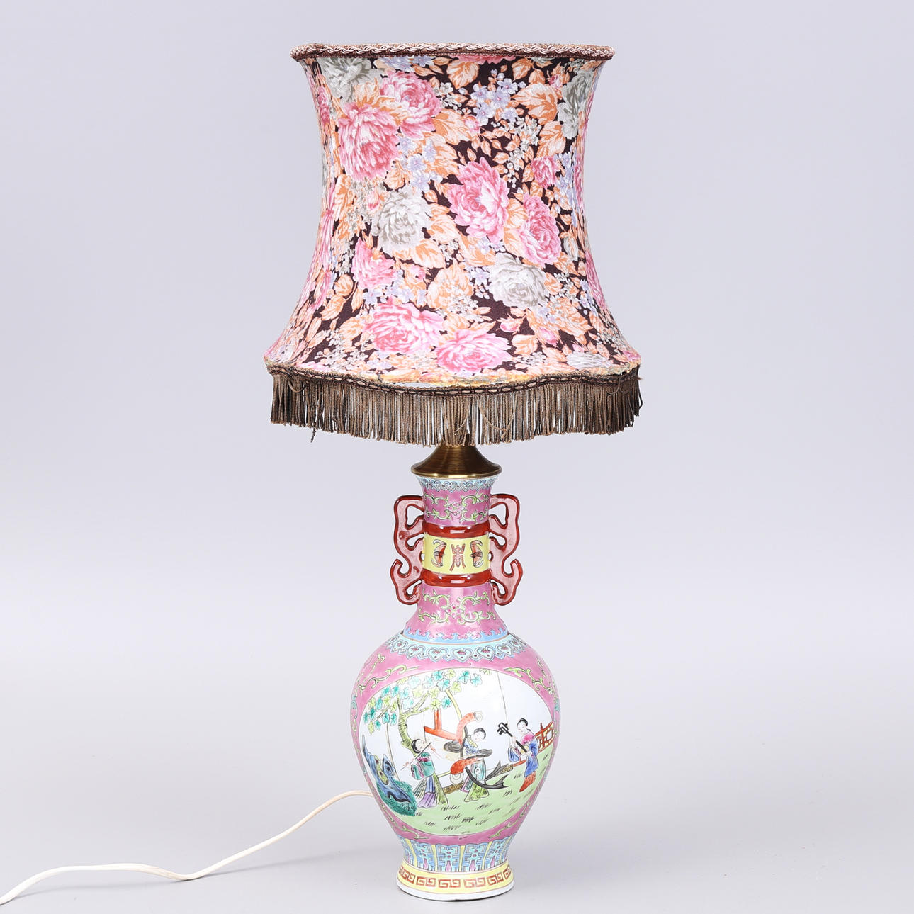 BORDLAMPE, porcelæn, Kina.