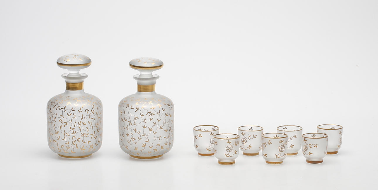KARAFFER samt GLAS, Fritz Kallenberg, Boda, 1900-tal.