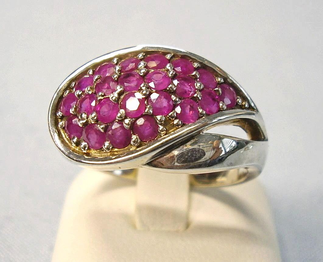 RUBIN RING SILBER 925 HERRENRING Größe 62.