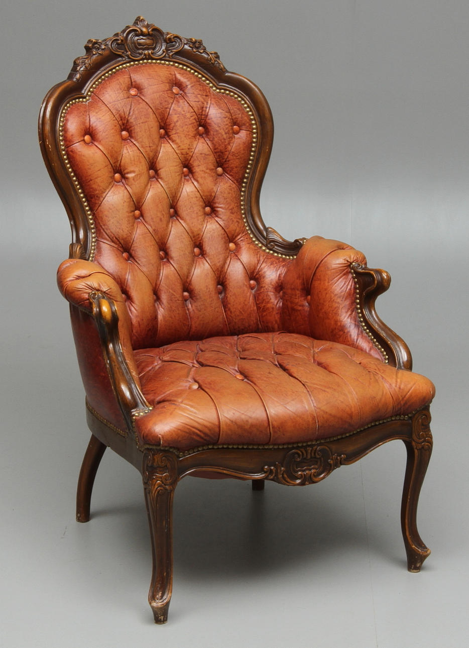 FÅTÖLJ, rokokostil, 1900-tal.