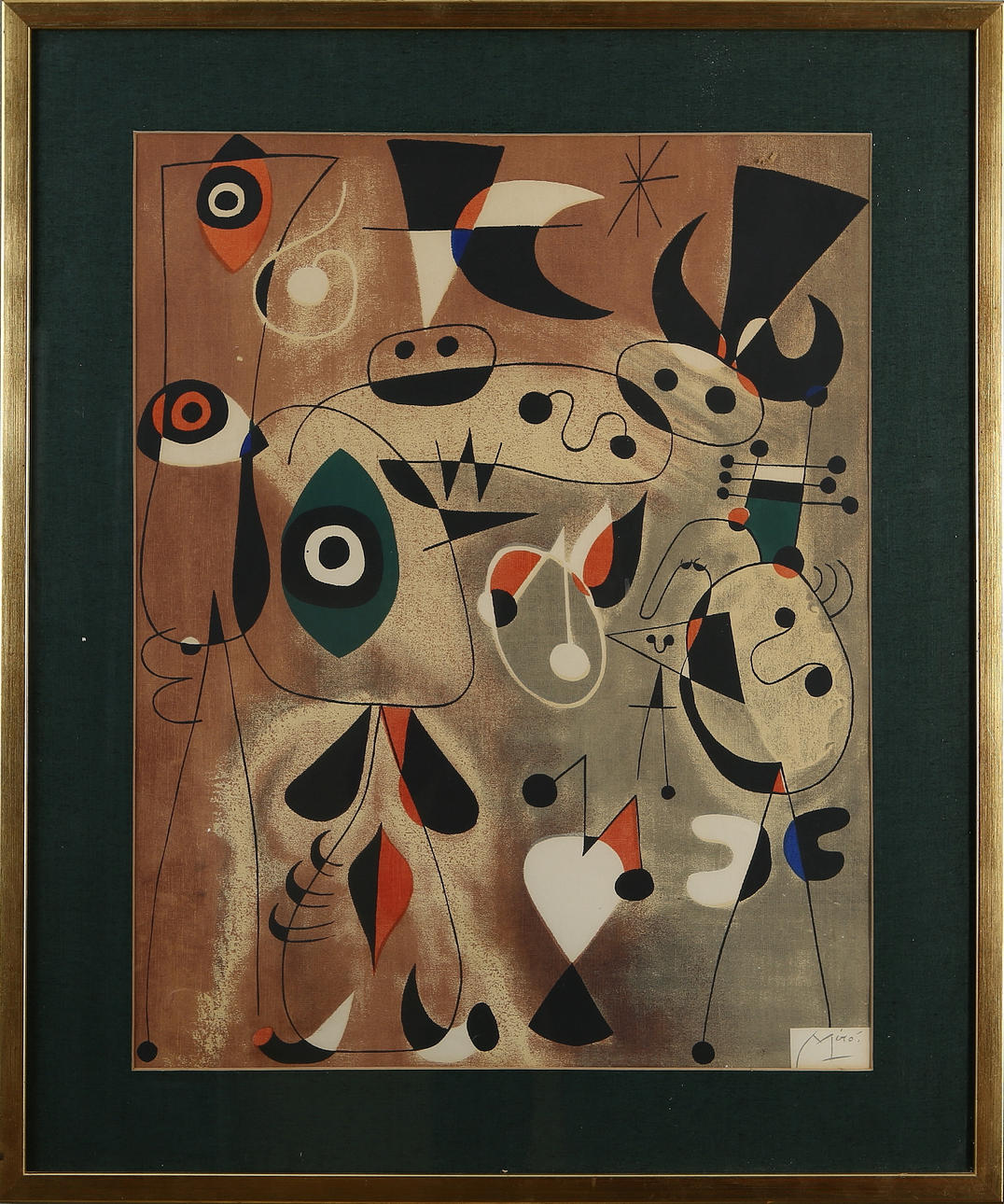 JOAN MIRÓ. After "Femme oiseau etoile", color lithograph, signed in the print.
