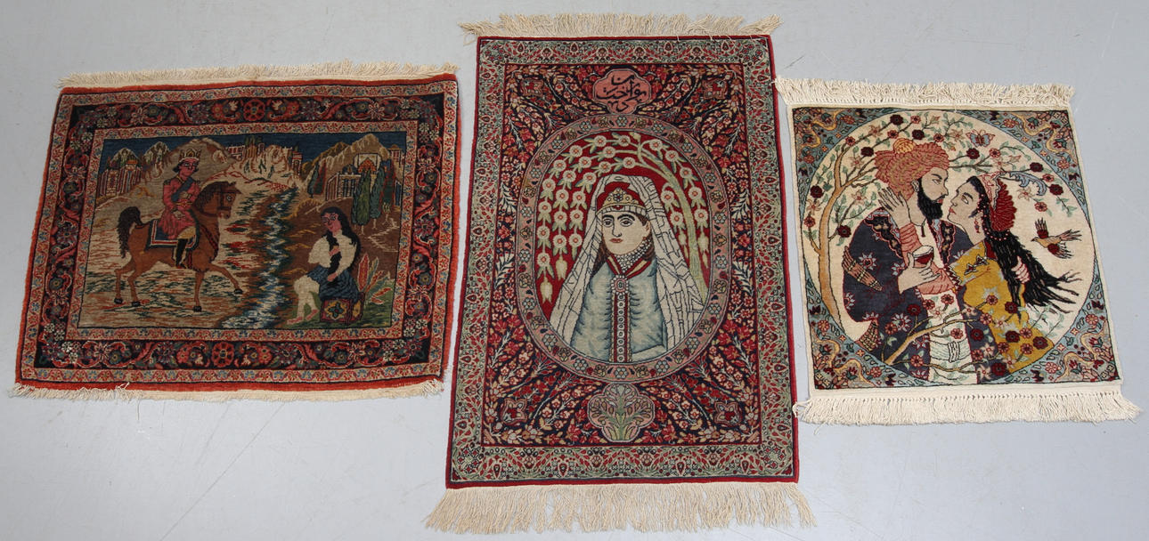 MATTOR, 3 st, orientaliska, figurala motiv.