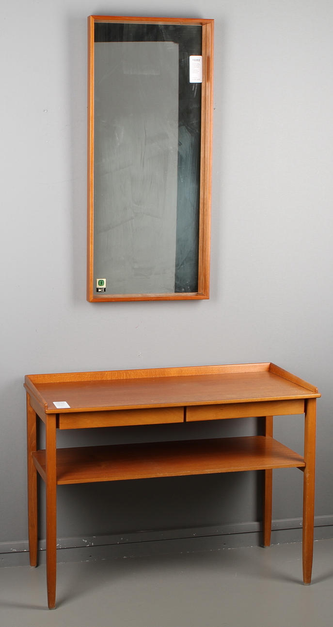 SPEGEL samt KONSOLBORD, ur "Bra Bohag", Fröseke Nybro samt Tingströms Valdemarsvik. 1950/60-tal.