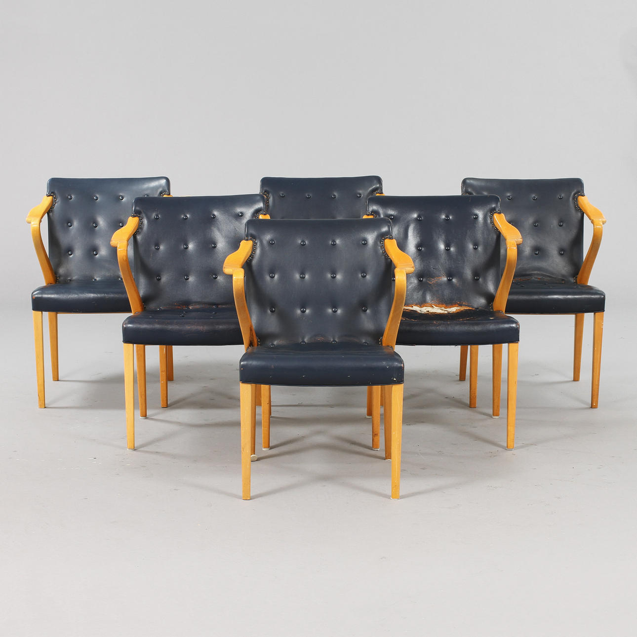 KARMSTOLAR, 6 st. Axel Larsson för Svenska Möbelfabrikerna, Bodafors.