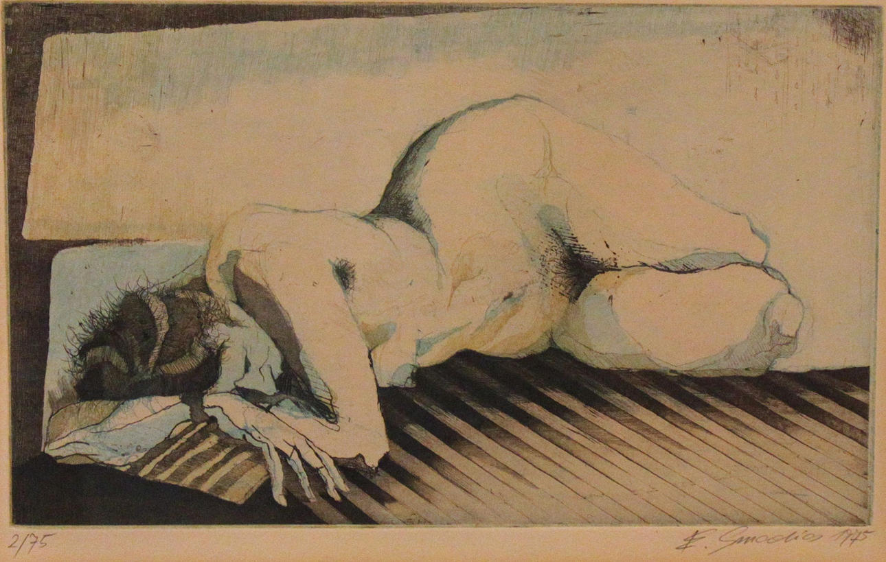 ERICH SMODICS. färgat etsning.