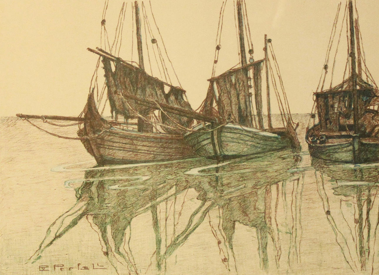 ERICH FREIHERR VON PERFALL. litografi.