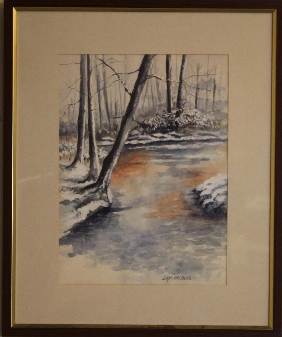 LARS BROBERG. WATERCOLOR signed.