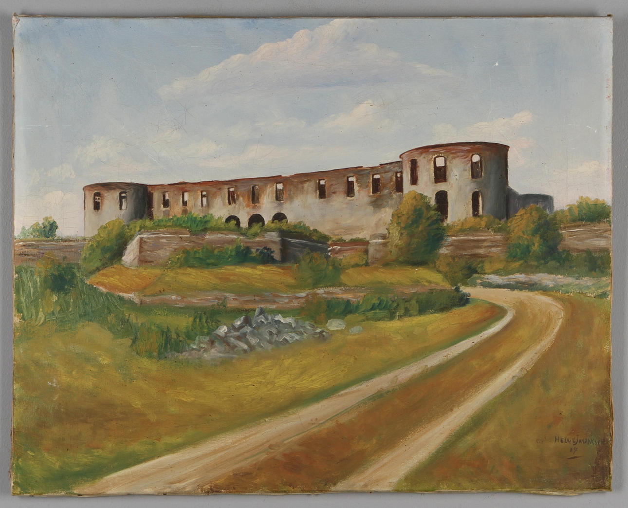 HELGE JOHANSSON. Borgholms slott, olja på duk, signerad och daterad 04.