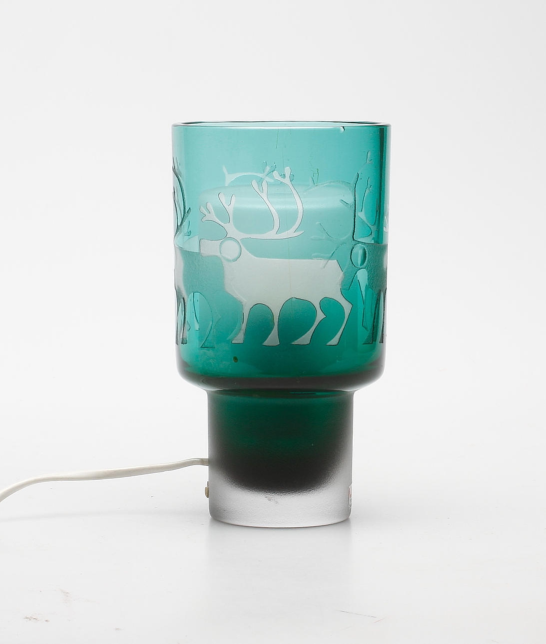 BORDSLAMPA, glas, Ove Sandberg, Kosta, signerad.