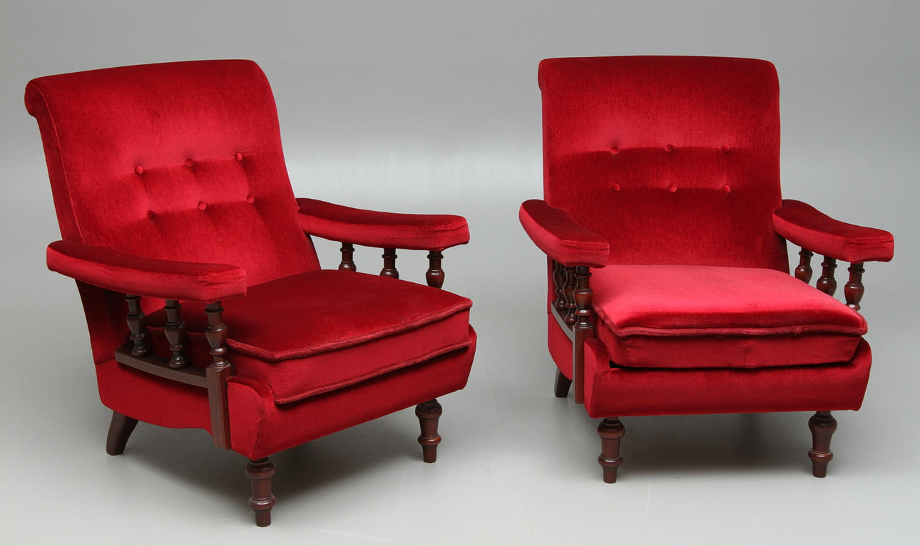 FÅTÖLJER, 1 par, 1900-tal.