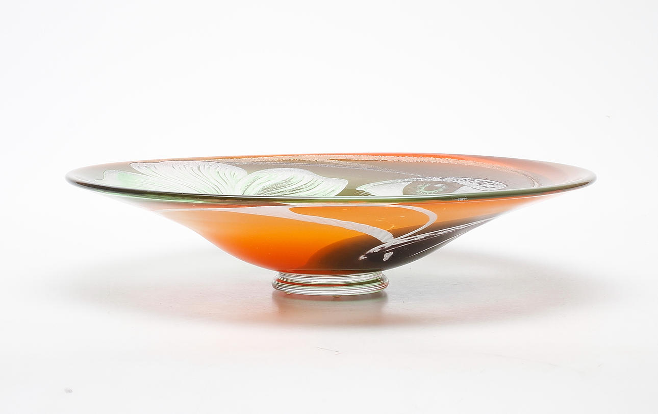 SKÅLFAT, glas, "Moder Jord", Sjöhyttan, Ulf Johansson, Gravyr & Design, Jim Johnsson, unik, signerad.