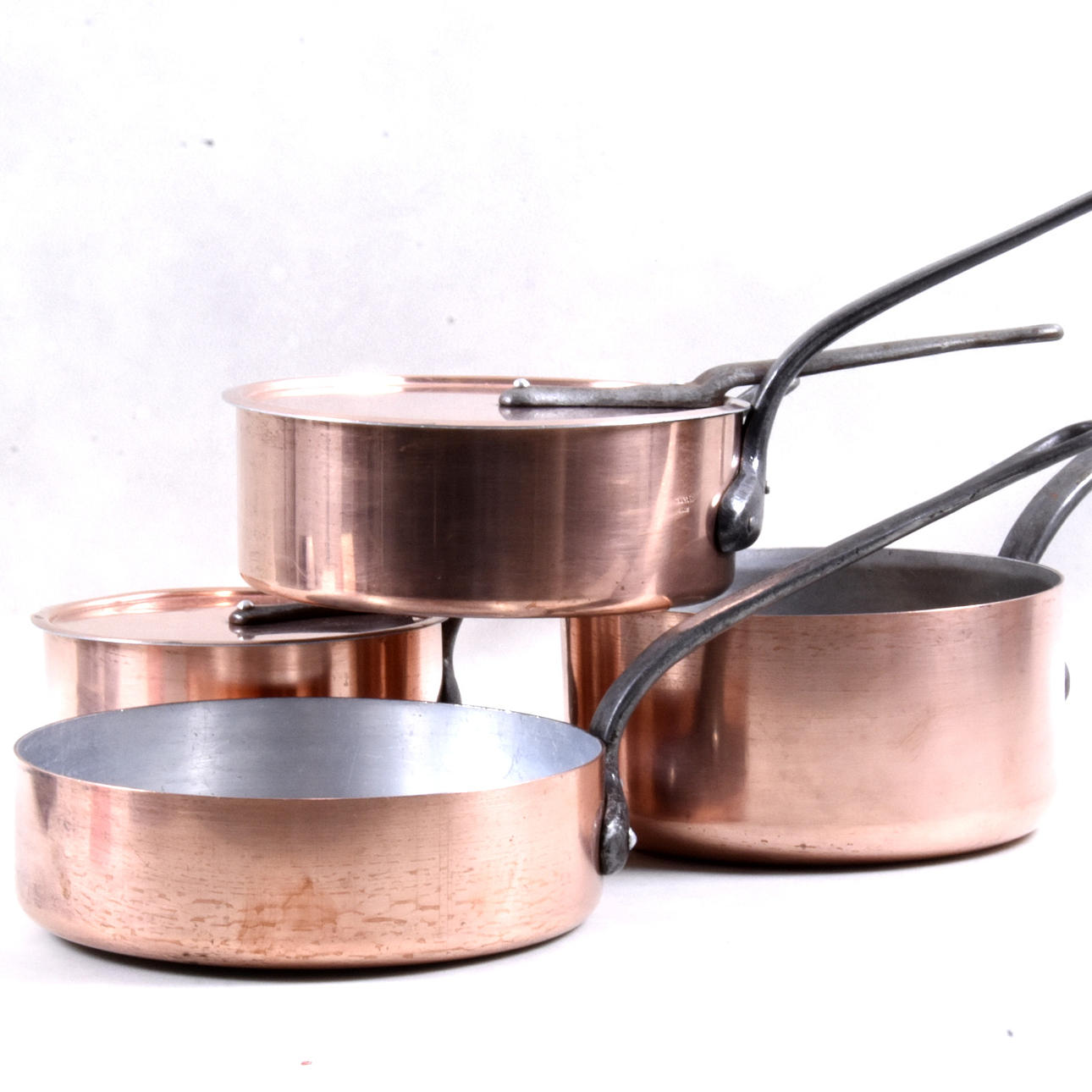 KOCHTÖPFE, 4 Stück, Kupfer, Frankreich.