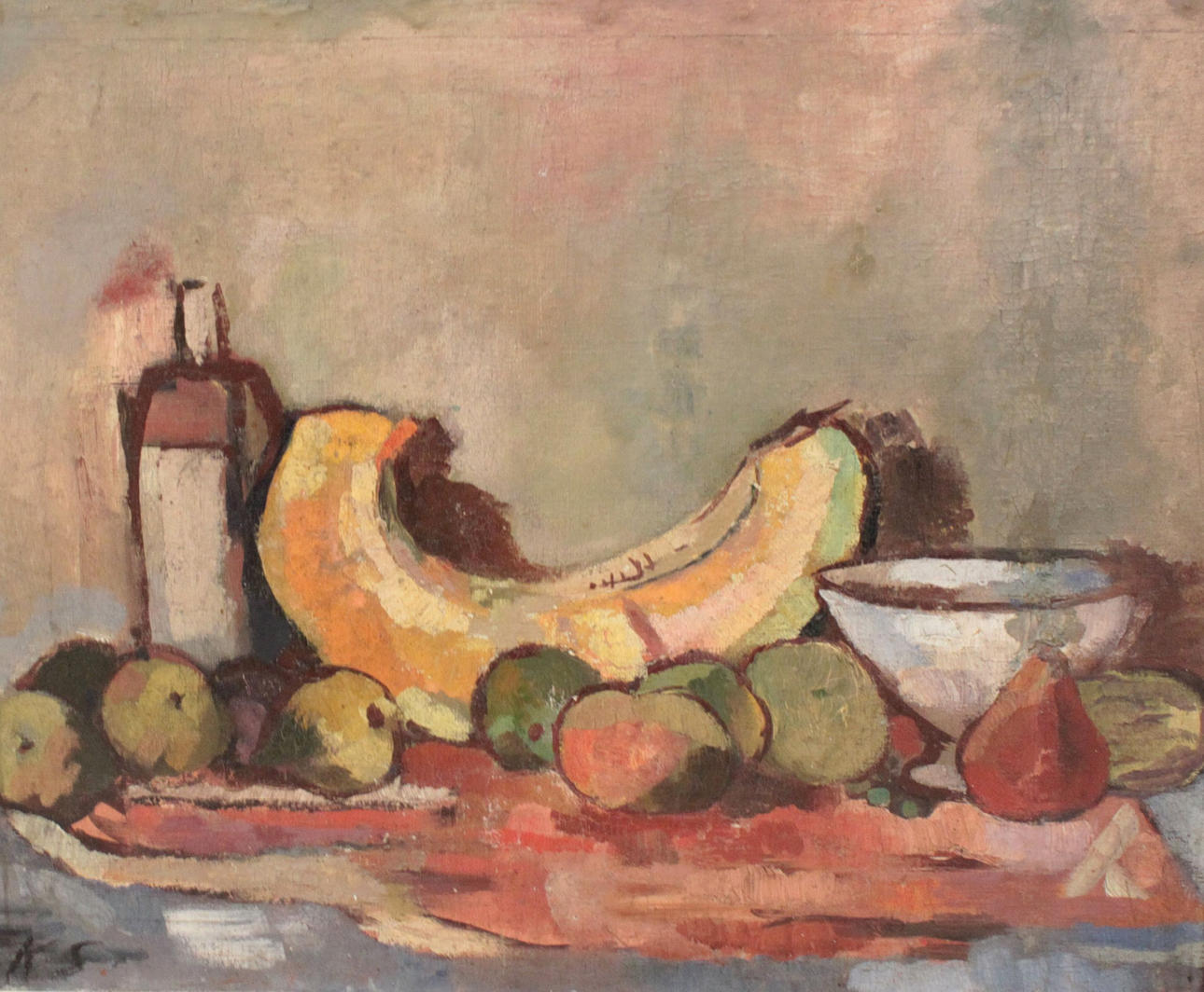 CARL-ERNST (GENANNT KARLI) SOHN-RETHEL. U. vänster. Sig. Sohn-Rethel, olja på duk.