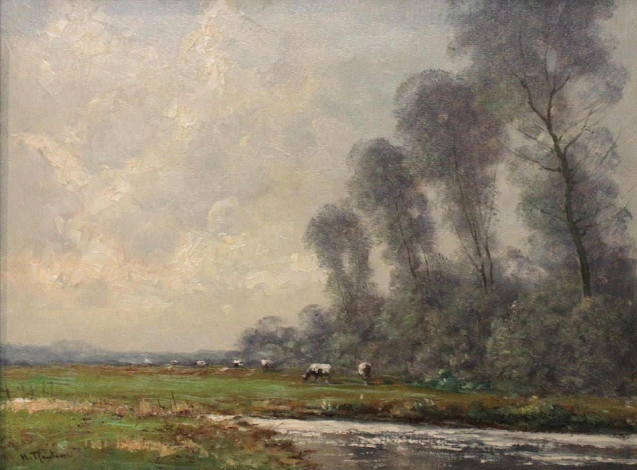 HELMUT REUTER. Olja på duk, nere till vänster Sig. Reuter.