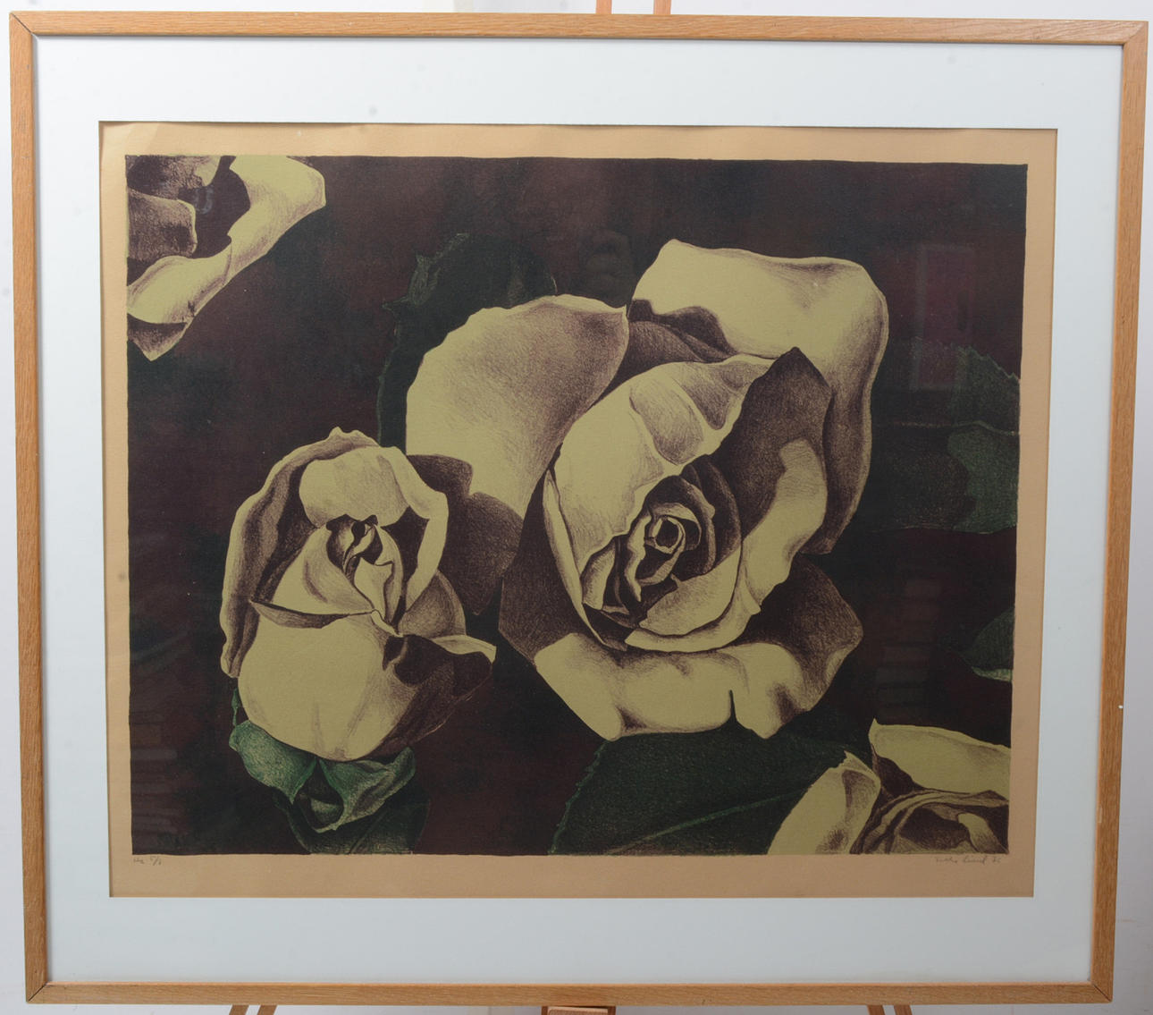 FOLKE LIND. Roses. Lithograph.