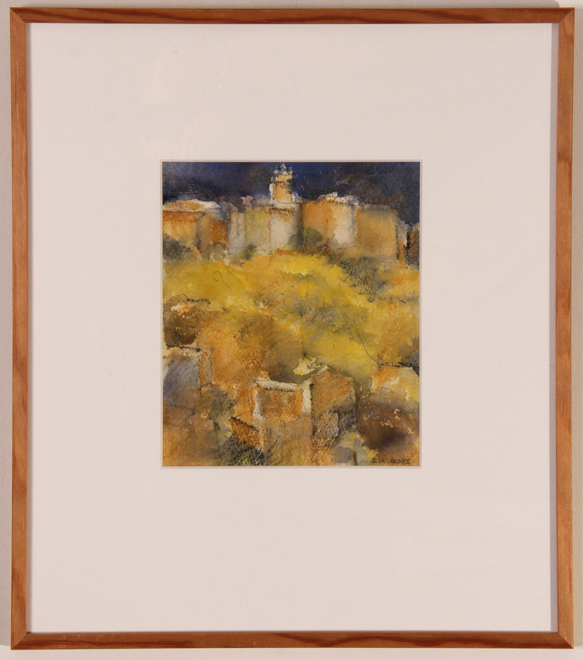 RIA ROES. AKVARELL, signerad.