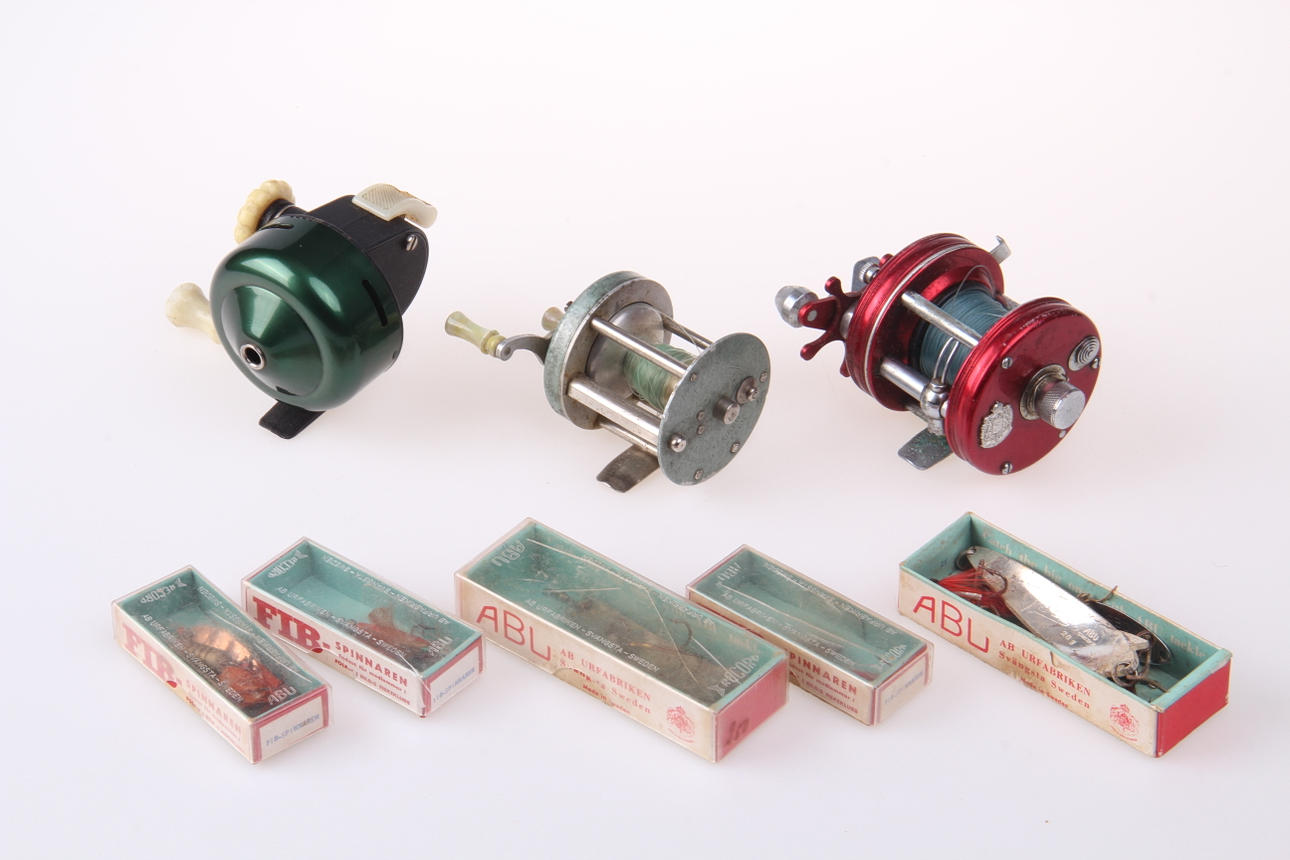 FISKERULLAR, samt ABU drag, 12 delar.