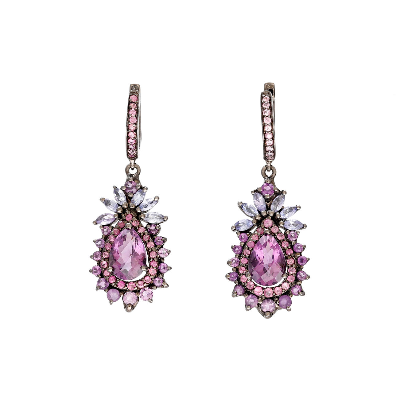 Long gemstones earrings.