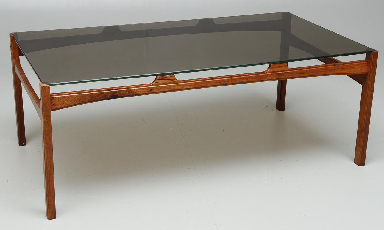 SOFFBORD, jakaranda, glas, 1960/70-tal.