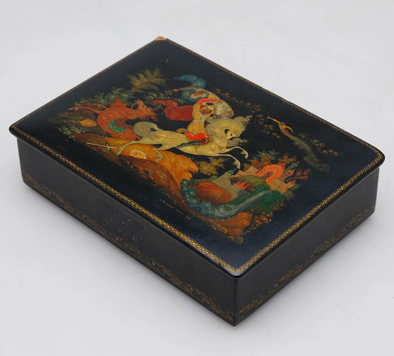 Russian lacquer box from Palekh, 1983.