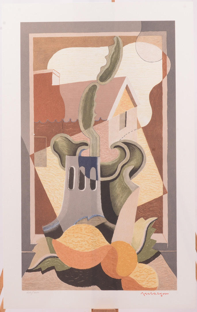 AXEL OLSON. Citrus by the window. Lithograph.