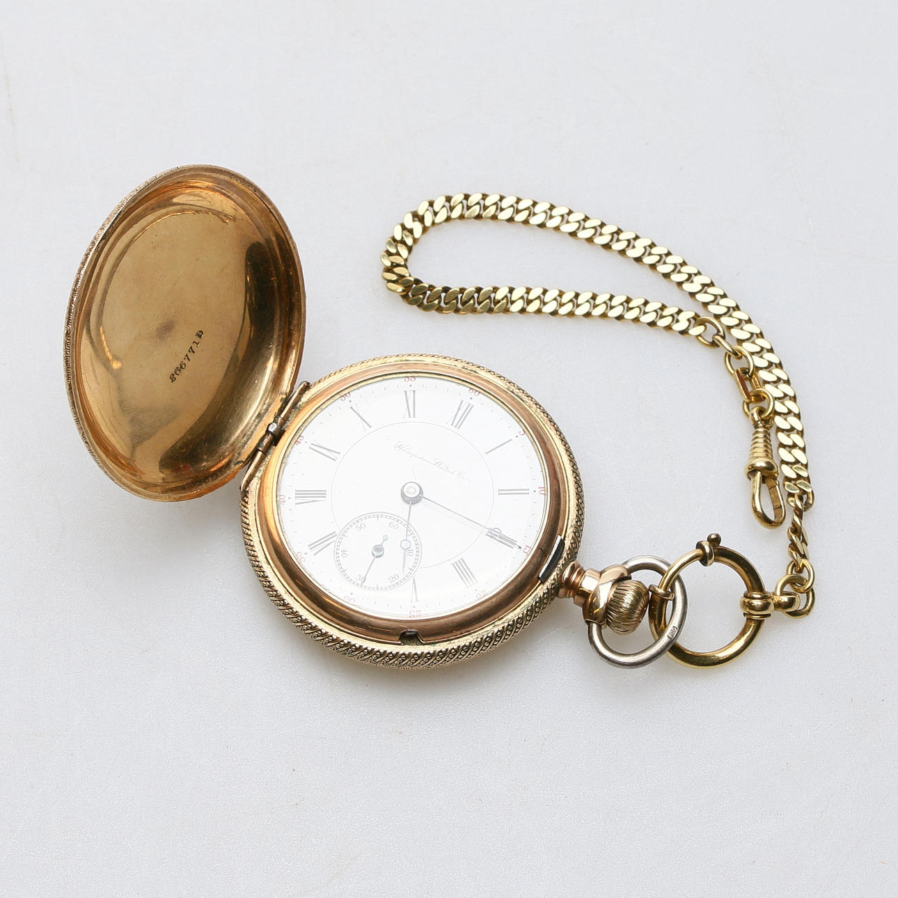 TASKUKELLO, kaksinkertainen kulta, Hampden kello co.