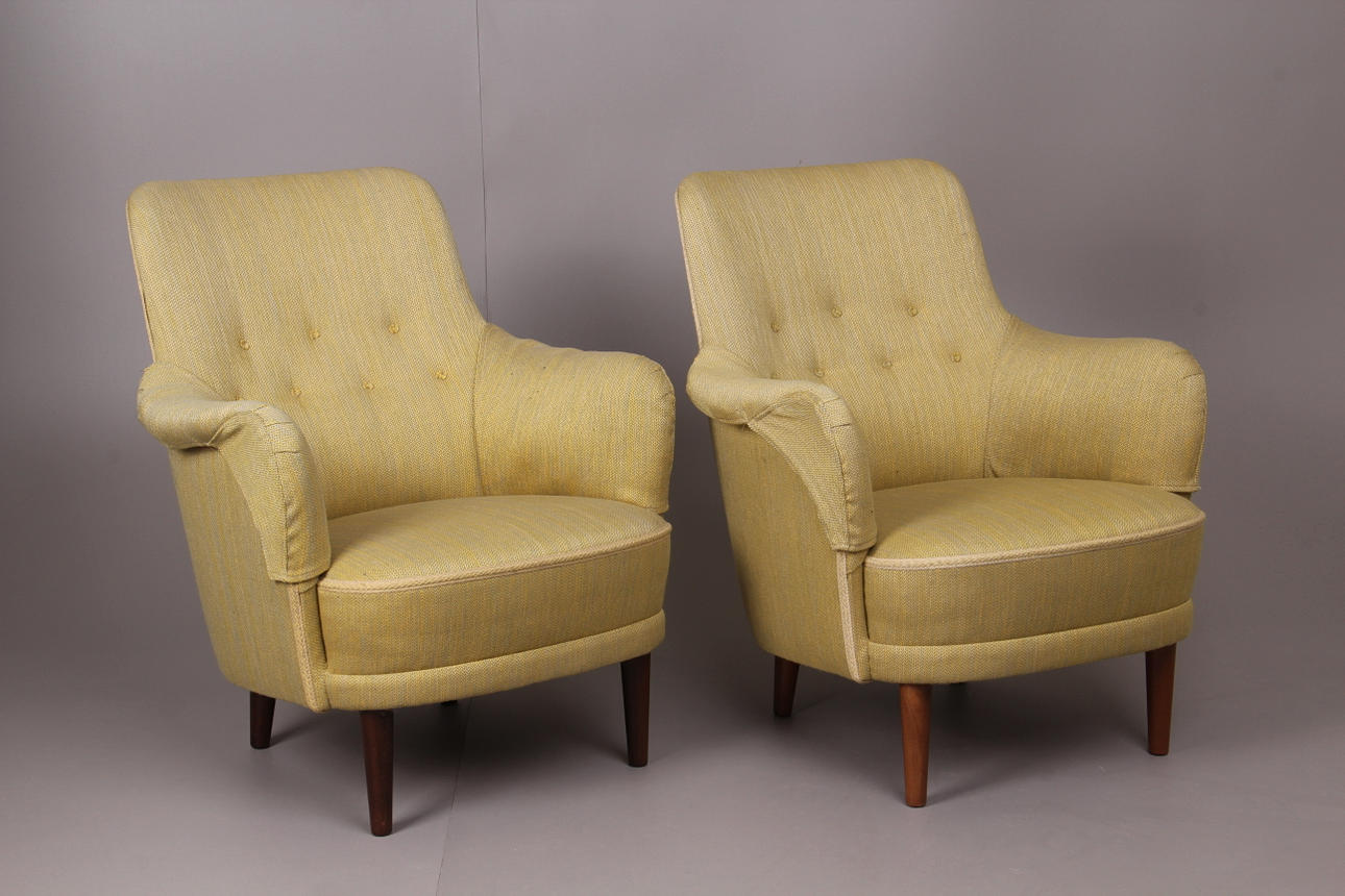 FÅTÖLJER, 2 st, "Samsas", Carl Malmsten, O.H Sjögren, 1979.
