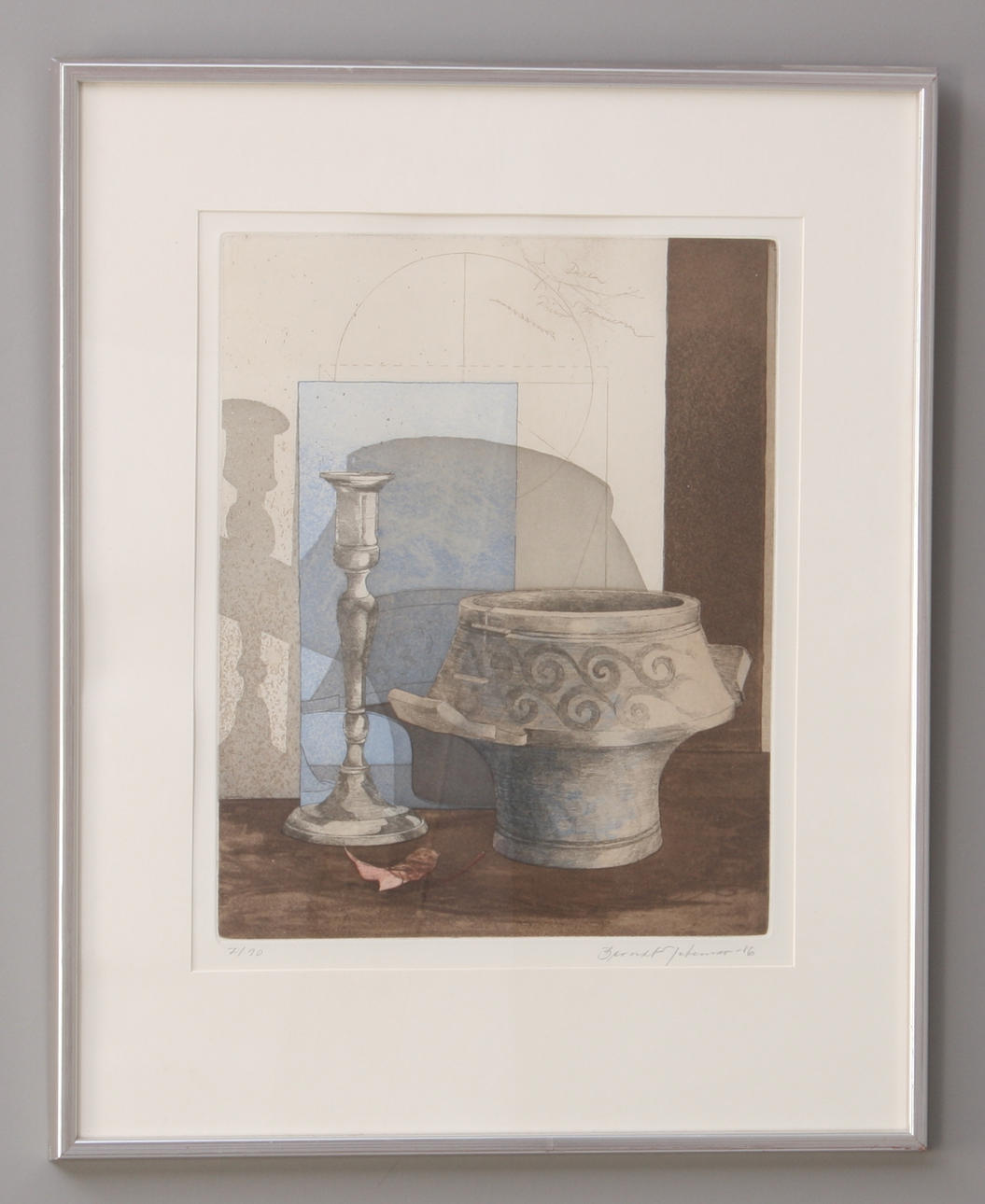 BERNDT JUTEMAR. Färglitografi, signerad och daterad -86, numrerad 7/90.