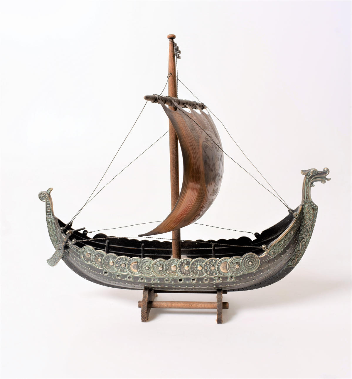 SCULPTURE "Viking ship" bronze Denmark.