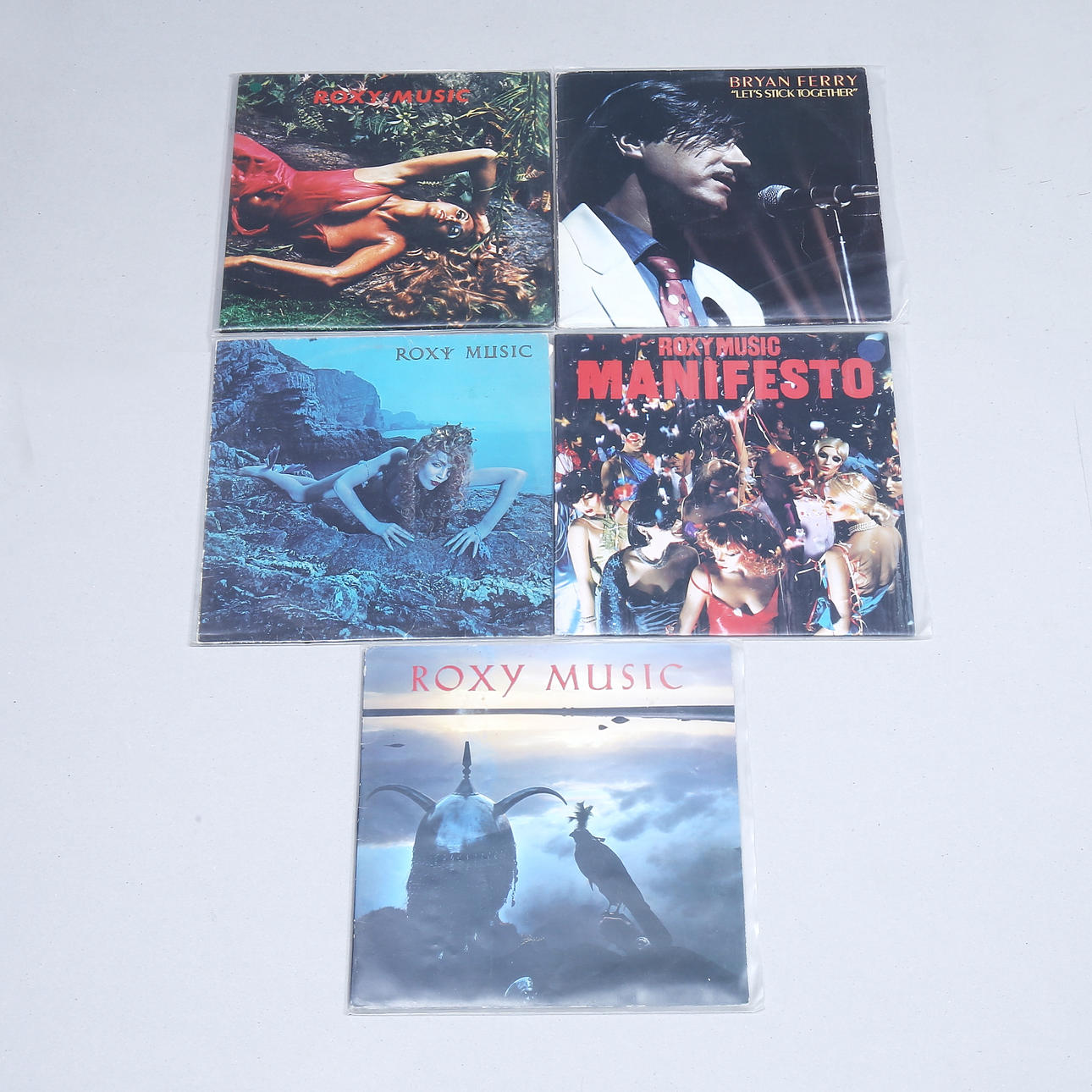 LP-SKIVOR, 5 st, Roxy Music, Bryan Ferry.