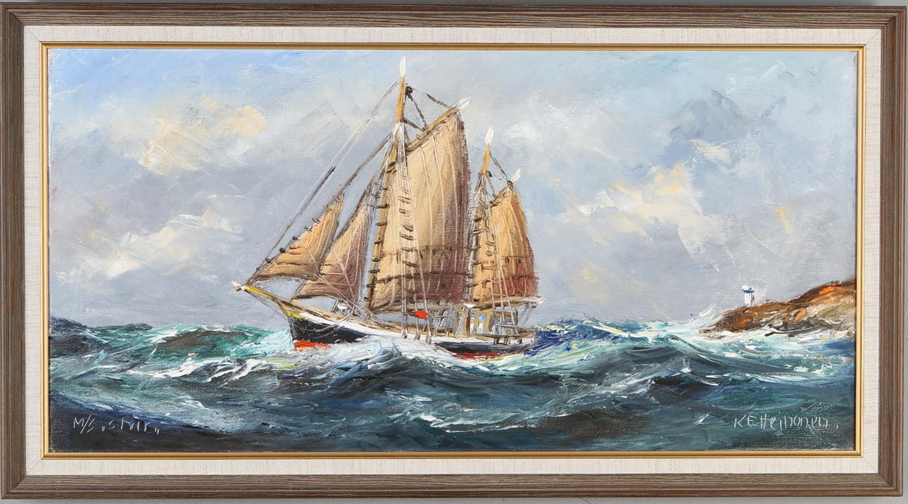 KURT ERIK HEINONEN. M/S Star, olja på duk, signerad.