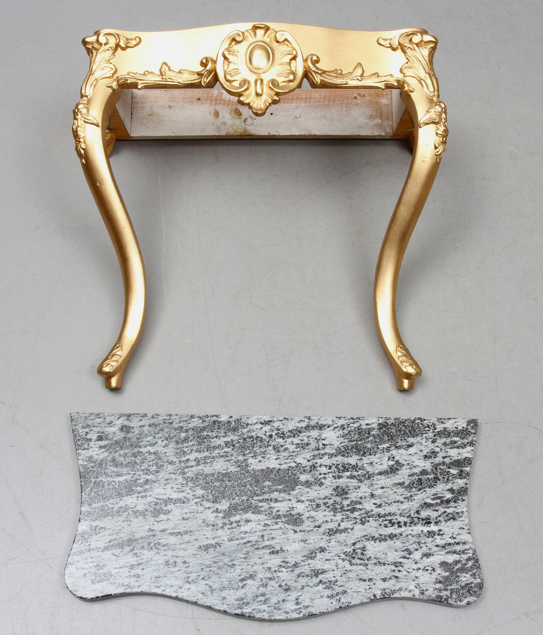 KONSOLBORD med stenskiva, rokokostil, 1900-tal.