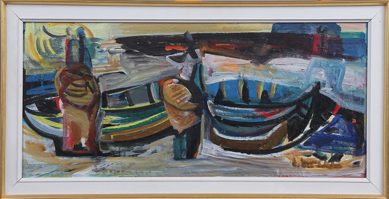 ERIC EWALD. OIL on Board, signed, 1900s.