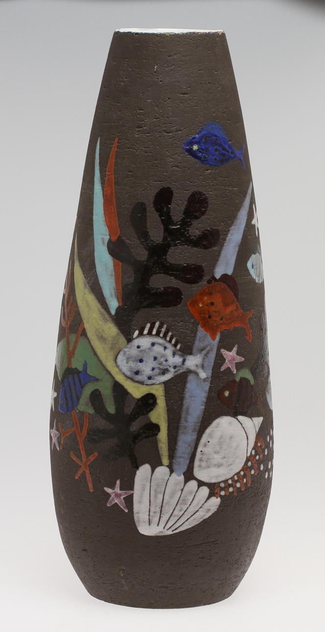 GOLVVAS, stengods "Havsflora", Anna-Lisa Thomson, Upsala Ekeby. 1950-tal.