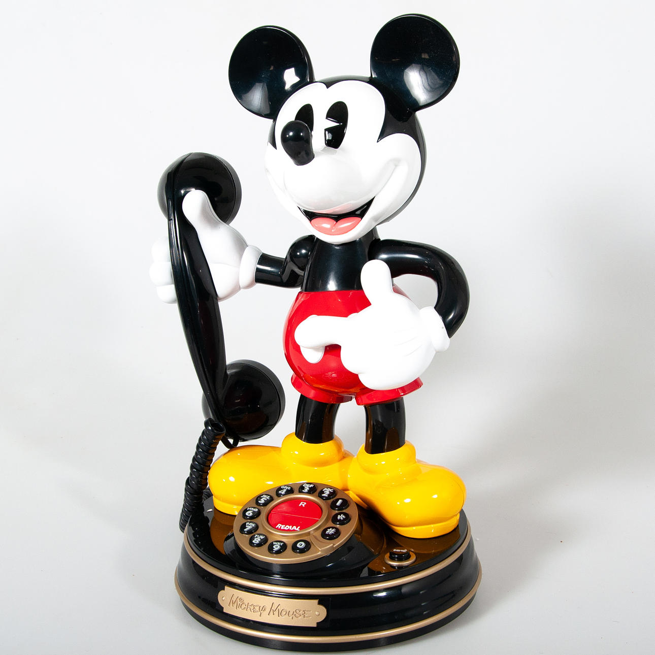 TELÉFONO en forma, de Mickey Mouse, plástico, Telemanía, Disney.