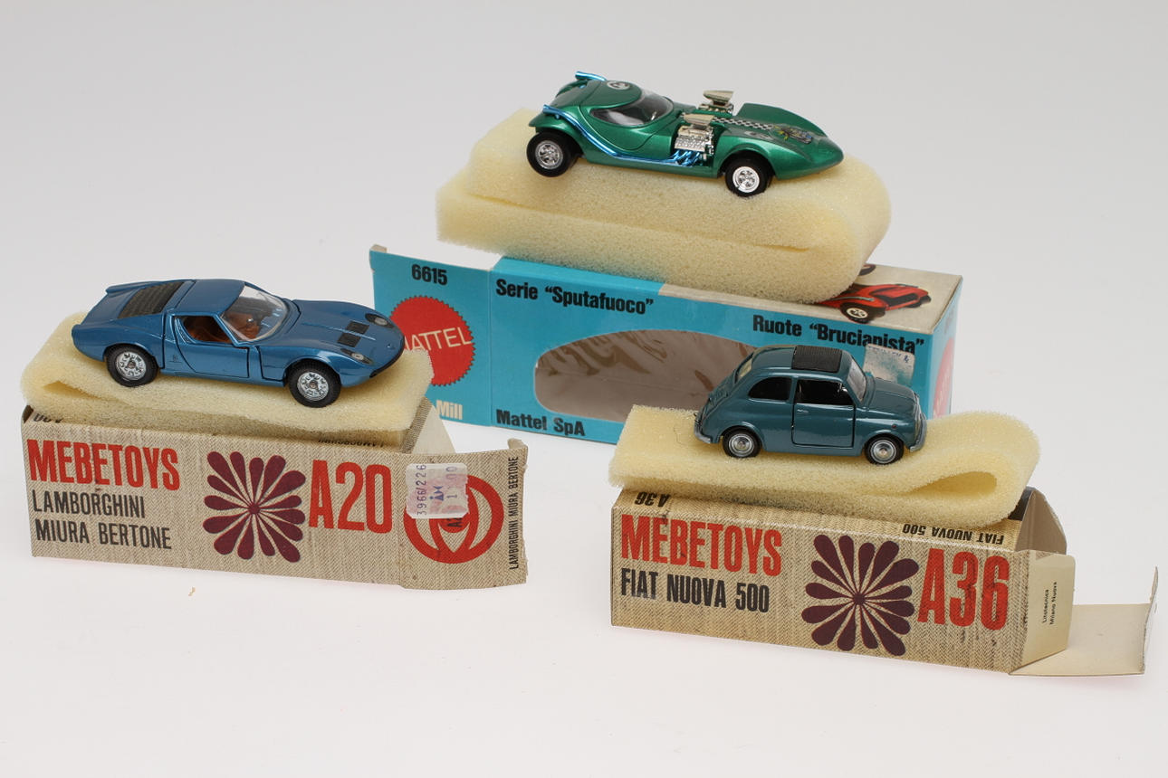 MODELLBILAR MEBETOYS ITALY 3 stycken,A20, A36 och 6615 ORIGINALKARTONGER.