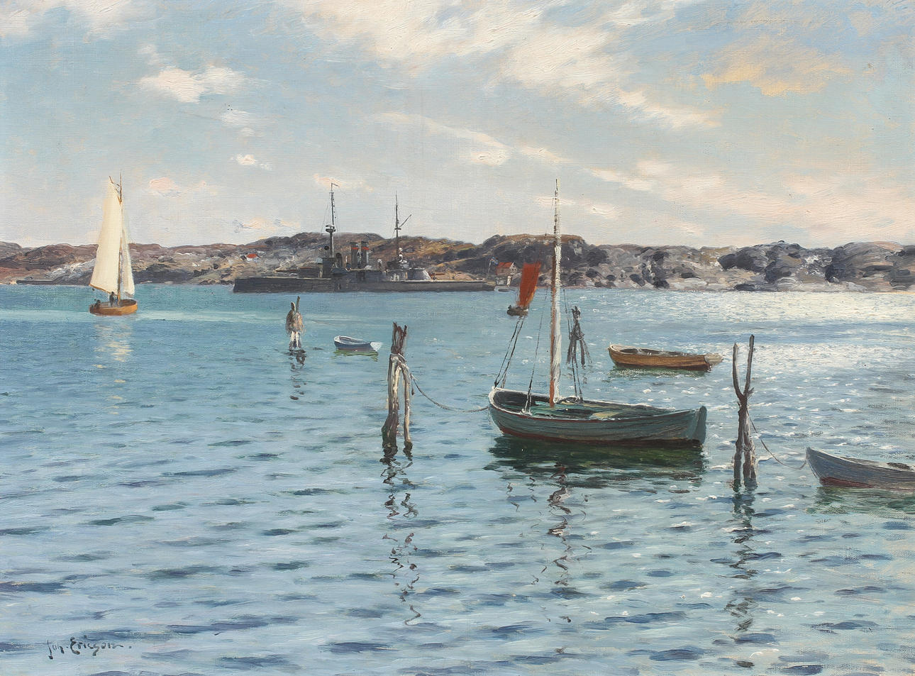 JOHAN ERICSON. Olja på duk. Signerad.